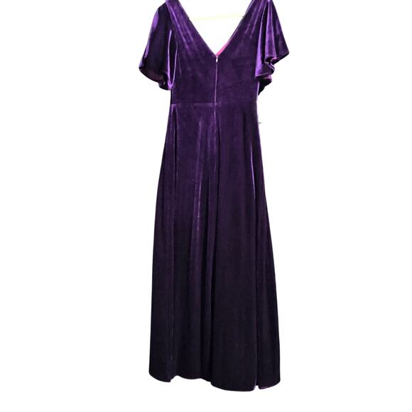 HL Wrap Off the Shoulder Bodice Maxi Formal Plum Purple Dress Women's 10 - Picture 6 of 7